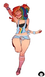 Size: 493x847 | Tagged: safe, artist:duckymonstah, rainbow dash, human, g4, armpits, humanized, wide hips