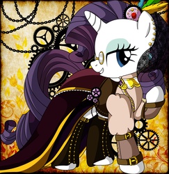 Size: 2000x2056 | Tagged: dead source, safe, artist:0ravensrequiem0, rarity, pony, g4, clothes, element of generosity, female, glasses, high res, solo, steampunk