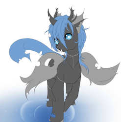 Size: 1000x1012 | Tagged: safe, oc, oc only, oc:chatai, changeling, changeling queen, blue changeling, changeling queen oc, female, tumblr