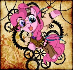 Size: 2550x2450 | Tagged: dead source, safe, artist:0ravensrequiem0, pinkie pie, earth pony, pony, g4, element of laughter, female, high res, solo, steampunk