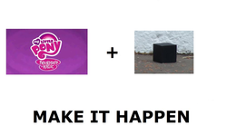 Size: 1008x600 | Tagged: safe, g4, all caps, cube, doctor who, exploitable meme, make it happen, meme, meta, my little pony logo, the power of three