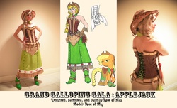 Size: 2729x1661 | Tagged: safe, artist:rose0fmay, applejack, human, g4, clothes, cosplay, dress, gala dress, irl, irl human, photo