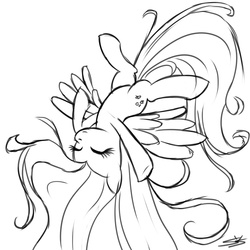 Size: 2000x2000 | Tagged: safe, artist:speccysy, fluttershy, pony, g4, female, high res, sketch, solo