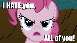 Size: 751x423 | Tagged: safe, pinkie pie, g4, angry, discorded, hate, image macro