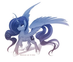 Size: 2742x2321 | Tagged: dead source, safe, artist:antiander, princess luna, alicorn, pony, g4, female, high res, horn, horn jewelry, jewelry, solo