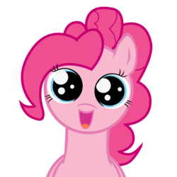 Size: 1500x1500 | Tagged: safe, artist:qq-incorperated, pinkie pie, g4, bright eyed, simple background, stare, transparent background, vector