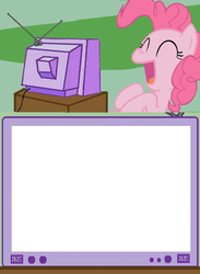 Size: 563x770 | Tagged: safe, pinkie pie, earth pony, pony, g4, blank, exploitable, exploitable meme, female, laughing, mare, meme, meme template, solo, template, tv meme