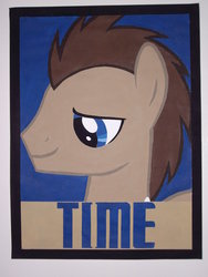 Size: 900x1200 | Tagged: safe, artist:iceroadlion, doctor whooves, time turner, earth pony, pony, g4, male, painting, poster, stallion, time