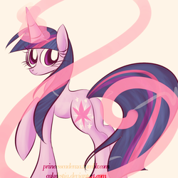 Size: 900x900 | Tagged: safe, artist:princesscadenza, twilight sparkle, pony, unicorn, g4, butt, female, looking at you, mare, plot, solo