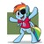 Size: 1200x1200 | Tagged: safe, artist:eliwood10, rainbow dash, g4, eyepatch, st. louis cardinals