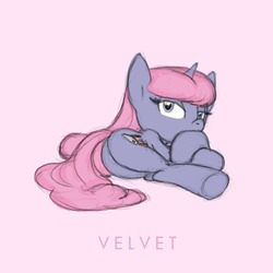 Size: 500x500 | Tagged: safe, artist:carnifex, oc, oc only, oc:velvet, pony, unicorn, butt, female, looking at you, plot, solo, underhoof