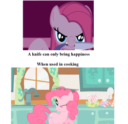 Size: 792x768 | Tagged: safe, pinkie pie, fanfic:cupcakes, g4, grandmother quotes, kamen rider, kamen rider kabuto, text