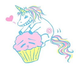 Size: 400x358 | Tagged: safe, artist:blush-art, pony, unicorn, cupcake