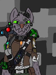 Size: 480x640 | Tagged: safe, artist:zeroexe119, oc, oc only, diamond dog, axton, borderlands, borderlands 2, commando (borderlands 2), male, solo, vault hunter