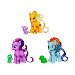 Size: 500x500 | Tagged: safe, applejack, rainbow dash, twilight sparkle, bird, dog, earth pony, pegasus, pony, turtle, unicorn, g4, brushable, crystal motion, irl, photo, puppy, toy, unicorn twilight