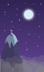 Size: 1667x2708 | Tagged: safe, artist:tollaner, twilight sparkle, g4, mountain, night, stargazing