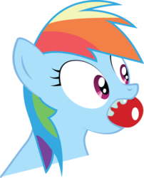 Size: 900x1112 | Tagged: safe, artist:slic3skill, rainbow dash, pony, g4, apple, drool, female, simple background, solo, transparent background, vector