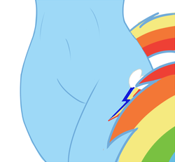 Size: 848x784 | Tagged: safe, artist:thorheim, rainbow dash, anthro, g4, belly button, crotch, female, hips, nudity, simple background, solo