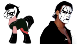 Size: 800x462 | Tagged: safe, artist:kuren247, human, comparison, impact wrestling, irl, photo, ponified, sting (wrestler), tna