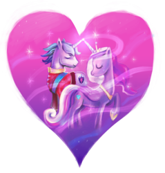 Size: 1000x1048 | Tagged: safe, artist:jellyvampire, princess cadance, shining armor, alicorn, pony, unicorn, g4, duo, female, heart, male, mare, stallion