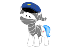 Size: 500x364 | Tagged: safe, artist:roelpo, pony, hat, homestuck, mailmare hat, peregrine mendicant, ponified, simple background, solo, transparent background