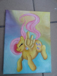 Size: 768x1024 | Tagged: safe, artist:tea-bean, fluttershy, g4, canvas, oil painting, traditional art