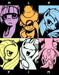 Size: 1080x1368 | Tagged: safe, artist:hawtkoffee, applejack, fluttershy, pinkie pie, rainbow dash, rarity, twilight sparkle, pony, g4, mane six