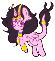 Size: 1149x1278 | Tagged: safe, artist:meulin-just, feferi peixes, glasses, homestuck, ponified, simple background, solo, transparent background