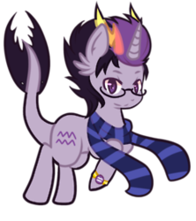 Size: 250x281 | Tagged: safe, artist:meulin-just, eridan ampora, glasses, homestuck, ponified, simple background, solo, transparent background