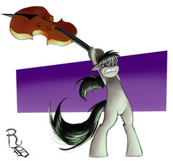 Size: 1024x956 | Tagged: safe, artist:ravenousdrake, octavia melody, earth pony, pony, g4, bipedal, cello, female, hilarious in hindsight, musical instrument, solo