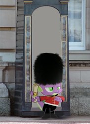 Size: 680x933 | Tagged: safe, artist:kuren247, spike, g4, irl, london soldier, photo, ponies in real life, vector