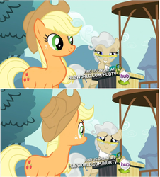 Size: 644x711 | Tagged: safe, edit, edited screencap, screencap, applejack, mayor mare, earth pony, pony, g4, dat ass, female, lesbian, mare, meme, out of context, ship:mayorjack, shipping, wat