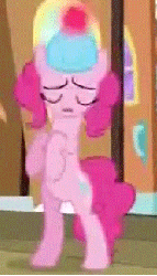 Size: 186x324 | Tagged: safe, screencap, pinkie pie, earth pony, pony, g4, mmmystery on the friendship express, animated, cropped, female, hard hat, hat, light