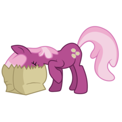 Size: 1500x1500 | Tagged: safe, artist:heroman4b3, cheerilee, earth pony, pony, g4, bag, female, mare, paper bag, simple background, solo, transparent background