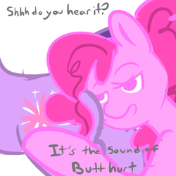 Size: 450x450 | Tagged: safe, artist:mt, pinkie pie, twilight sparkle, g4, butt, butthurt, plot