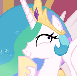 Size: 320x316 | Tagged: safe, princess celestia, pony, g4, scrunchy face