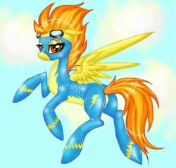 Size: 766x728 | Tagged: safe, artist:quennyqueen, spitfire, pony, g4, female, solo, wonderbolts uniform