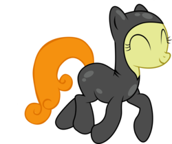 Size: 5000x4200 | Tagged: safe, artist:enemyd, carrot top, golden harvest, earth pony, pony, g4, ^^, absurd resolution, catsuit, eyes closed, female, mare, simple background, sneaking suit, solo, transparent background