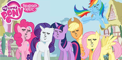 Size: 554x275 | Tagged: safe, edit, applejack, fluttershy, pinkie pie, rainbow dash, rarity, twilight sparkle, g4, mane six, yaranaika