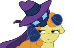 Size: 800x523 | Tagged: safe, artist:kyokujitsu, carrot top, golden harvest, mare do well, earth pony, pony, g4, duo, duo female, female, mare, mare do well costume, simple background, transparent background