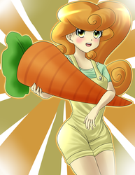 Size: 2550x3300 | Tagged: safe, artist:quila111, carrot top, golden harvest, human, g4, carrot, female, food, high res, humanized