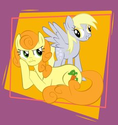 Size: 900x957 | Tagged: safe, artist:dark-tsubaki88, carrot top, derpy hooves, golden harvest, pegasus, pony, g4, female, mare