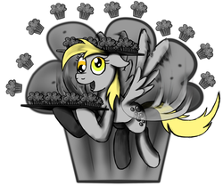 Size: 800x669 | Tagged: safe, artist:jamescorck, derpy hooves, pegasus, pony, g4, eat muffins every day, female, mare, muffin, solo