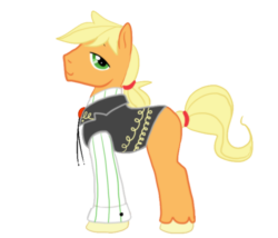 Size: 700x600 | Tagged: safe, artist:anaxboo, applejack, earth pony, pony, g4, applejack (male), bolo tie, clothes, missing accessory, pinstripes, rule 63, shirt, simple background, solo, suit, tuxedo, vest