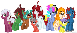 Size: 1033x452 | Tagged: safe, artist:nyerpy, oc, oc only, group shot