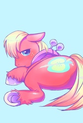 Size: 472x699 | Tagged: safe, artist:sana, big macintosh, earth pony, pony, g4, blushing, butt, crying, male, pixiv, plot, stallion