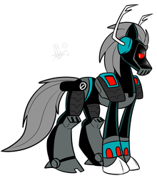 Size: 1035x1174 | Tagged: safe, artist:thepipefox, ponified, shockwave, transformers, transformers animated