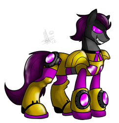 Size: 813x837 | Tagged: safe, artist:thepipefox, bolo tie, ponified, swindle, transformers, transformers animated