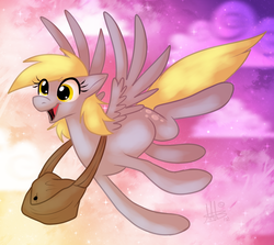 Size: 1059x943 | Tagged: safe, artist:thepipefox, derpy hooves, pegasus, pony, g4, female, mailbag, mare, solo