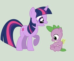 Size: 400x333 | Tagged: safe, artist:izumikage, spike, twilight sparkle, pony, unicorn, g4, female, mare, ponified, ponified spike, species swap, unicorn twilight